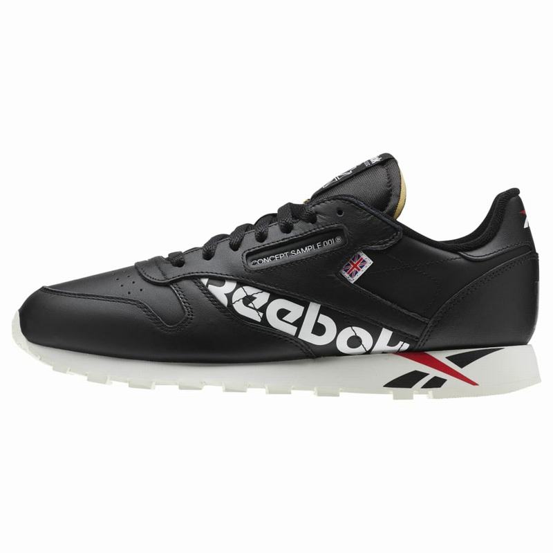 Reebok Classic Leather Mu Shoes Mens Black/White/Red India AE3295CH